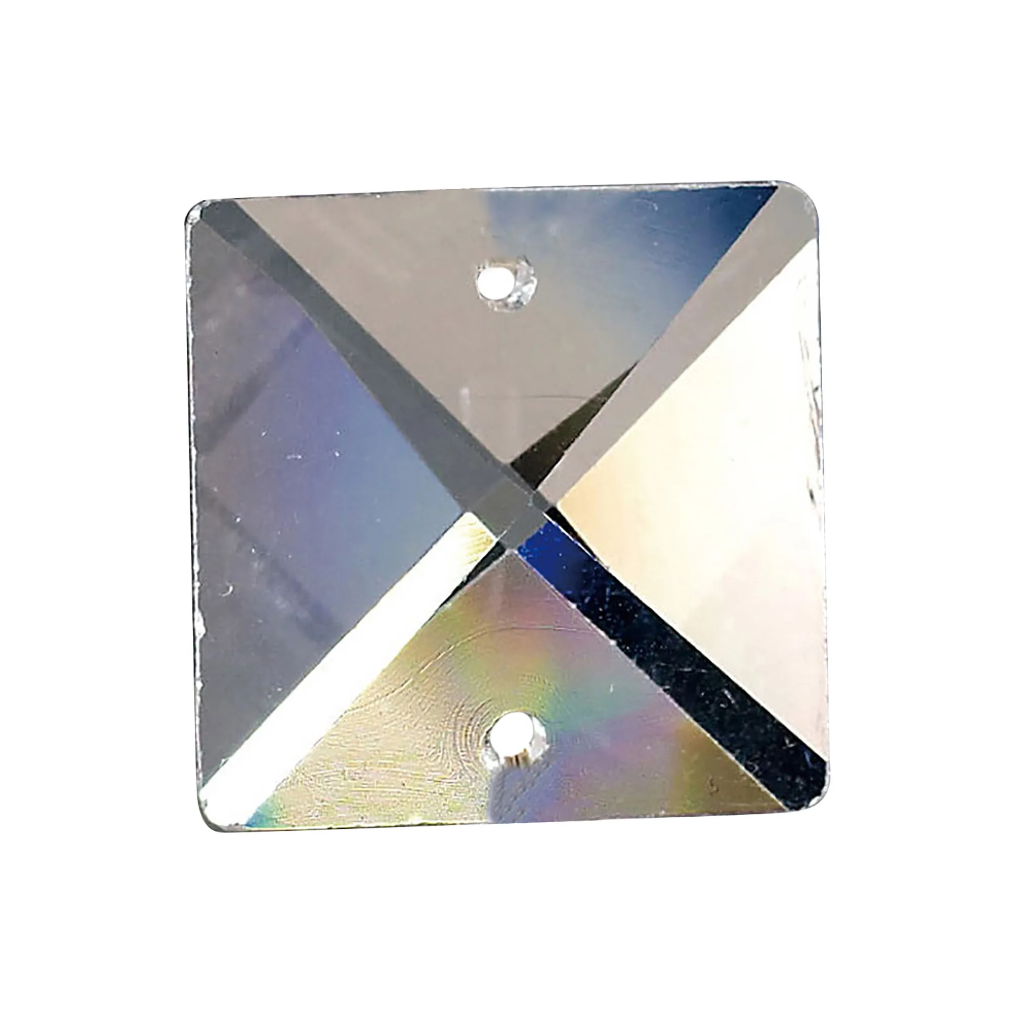 Crystal Square Without Ring 22mm 2 Holes C70042  Diyas Crystal Quadrilateral